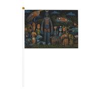 Petits drapeaux indiens brésiliens sur bâtons - Durable 14 x 21 cm - Mini drapeaux pour cour, jardin et décoration extérieure - Lot de 6 et 12