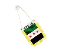 Petits drapeaux syriens à suspendre à pompons double face pour rétroviseur de voiture - Fanion de l'Iran syrien pour événement culturel - Drapeau international