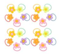 Petits Élastiques à Cheveux Fleur Résine 30 Pièces pour Fille | Mini Liens pour Queue de Cheval, Lot de 30, pour Tout-petites, Photos de Famille et Anniversaires