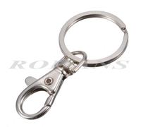 Petits fermoirs pivotant avec mousqueton par Rohans, en argent, pour porte-clés crochet en anneau - 37 mm x 16 mm avec anneau