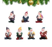 Petits Gnomes, 7 Pièces Statue De Résine De GNOME De Conte De Fées, Statues Féeriques De Gnomes Mignons en Résine, Résine Miniature Statue, Petites Figurines De Gnomes pour La Maison Garden Party