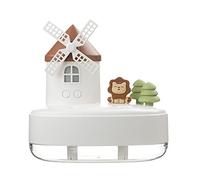 Petits humidificateurs, humidificateur pour bébé avec boîte à musique, humidificateurs de bureau à double pulvérisation, humidificateur portable avec moulin à vent rotatif, (Blanc)