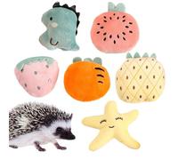 Petits jouets pour animaux de compagnie - Toys Hedgehog pour cage | 6x Pack de variétés de traitement du hérisson en peluche, peluchez pour animaux de compagnie des jouets interactifs | Mignon minuscu