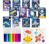 petits livres d'activités pour la fête de l'espace faveurs de la fête de l'espace pour les astronautes fournitures d'anniversaire mini livres de coloriage en vrac