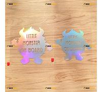 Petits monstres à bord Bébé Autocollant Pare-chocs voiture camion Vinyle - Lot de 2 Holographique irisé, 12,7 cm, 15,2 cm - Sans fond Découpé