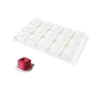 Petits moules carrés en Silicone, conception à 15 cavités, machine à desserts à plusieurs couches, moules à gâteaux carrés en Silicone de qualité alimentaire