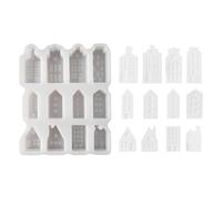 Petits Moules Maison en Silicone,Moules à Bougies Petites Maisons | Silicone 12 Alvéoles pour Décorations Résine Artisanat Plâtre Projets Créatifs - Bougie