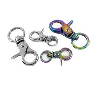 Petits Mousquetons 5-20Pcs 10/13.0mm Metal Keychain With Clasp For Bag Luggage Strap Swivel Hook Clip Leash Carabiner Belt Accessories(Brass-10mm,10Pcs)