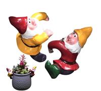 Petits nains de fée - Nains miniatures décoratifs - Ensemble miniature de nains d'escalade mignons - Décorations de pot de fleurs - Statue en résine - Petites figurines de jardin pour la maison, la