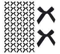 Petits Nœuds Noirs en Tissu Satiné,200pièces Noeuds Cadeau,Mini Nœuds en Ruban,Décoration de Petits Nœud DIY,Décoration de Cadeau Faite à la Main,pour Couture,Décoratio-n de Mariage,Bonbons