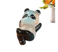 Petits pandas en résine pailletée,figurines de petits pandas, Les miniatures portables brillent dans le noir, Figurines de panda en résine peintes à la main pour les collègues de la et