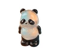 Petits pandas pailletés en résine - Petits figurines de panda - Figurines d'animaux phosphorescents dans le noir - Figurines de panda en résine pour jardin féérique, paysage, pots de fleurs et travaux
