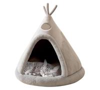 Petits Paniers Fermés Pour Chats D'intérieur, Paniers Yourte En Forme D'élan Pour Chiens (Noël), Maisons-Tentes Et Condos Pour Chats Avec Housse Amovible Et Lavable Et Fond Antidérapant,Gris,L