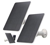 Petits Panneaux solaires, Panneau Solaire 2PCS avec Batterie 3W 6V Direction réglable Petits Panneaux pour caméras de sécurité sans Fil extérieur, Mini Panneau