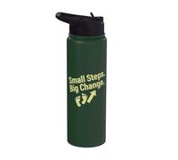 Petits pas, grand changement, motivation, progrès, citation Stainless Steel Insulated Water Bottle