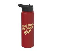 Petits pas, grand changement, motivation, progrès, citation Stainless Steel Insulated Water Bottle