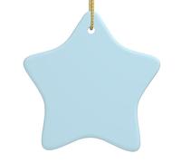 Petits pendentifs de Noël en céramique en forme d'étoile de couleur unie, tous avec trous perforés et cordes dorées pour une suspension facile