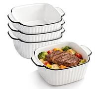 Petits Plats De Cuisson,Lot De 4 14.3x5.2CM Petits Plats A Gratin En CéramiqueZ,CéramiqueZ Plats De Cuisson,Céramique Plat Four Avec Poignées Pour Four,Micro Ondes,Friteuse A Air,400ML,Céramique