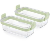 Lékué Plats en verre rectangulaire transparent pour friteuse à air (lot de 2)