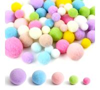 Petits Pompom Pastel pour Loisir Creatif Environ 130 Pièces, 1 à 3 cm Mini Ponpon Multicolore Pompons Tout Doux, Bricolage de Pâques, Cadeaux Faits Maison, Activités Scolaires (130PCS)