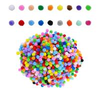 Petits Pompons Loisirs Créatifs 1000 Pièces, 10mm de Diamètre, Mini Boules de Feutre Boules Moelleuses Multicolores, Artisanat DIY pour, Création et Décoration, Projets et d