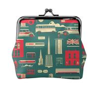 Petits portefeuilles écossais rétro pour femme, porte-monnaie pour femme, petit portefeuille pour femme, avec fermeture éclair et verrou de baiser, noir, One Size, Art déco