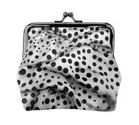 Petits portefeuilles noirs à pois pour femme, porte-monnaie pour femme, petit portefeuille pour femme, avec fermeture éclair et verrou de baiser, noir, One Size, Art déco