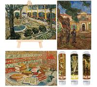 Petits puzzles pour adultes - 150 pièces - Peinture à l'huile - 15,2 x 10,2 cm - 3 pièces - Mini chevalet inclus (pins, cour de l'hôpital, romans français)