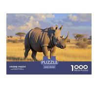 Petits Rhinocéros Puzzles 1000 Pieces Cadeau Unique Animaux Jeu Éduchatif Challenge Toy À De Qualité Supérieure Peinture Art pour Adultes Et Enfants 70x50cm/1000pcs