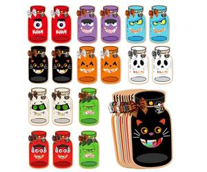 Petits Sachets De D'Halloween Pochettes Emballage Projets Créatifs | Ensemble Sacs À Bonbons Et Cartes Pour Bocaux Halloween pour les fêtes d'école maternelle, la communauté, et les gelées