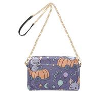 Petits sacs à bandoulière pour femme, en cuir végétalien, sac à main décontracté, sac à bandoulière imperméable, sac à main pour femme, Halloween, citrouille enchantée en voiture