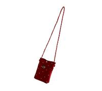 Petits sacs à bandoulière Sac de téléphone à cordon Sac à bandoulière en toile Portefeuille Sacs à bandoulière à imprimé floral pour cadeaux pour femmes Sac de téléphone Portefeuille Sacs, rouge