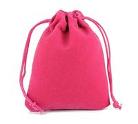 Petits sacs à bijoux， Lot de 10 sacs cadeaux en velours avec cordon serrage(Rose,5x7cm(10pcs))