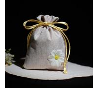 Petits sacs à bijoux， Lot de 10 sacs cadeaux multicolores en coton et lin avec cordon serrage for le rangement des bijoux d'aromathérapie(Khaki)