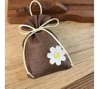 Petits sacs à bijoux， Lot de 10 sacs cadeaux multicolores en coton et lin avec cordon serrage for le rangement des bijoux d'aromathérapie(Coffee)