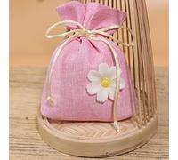 Petits sacs à bijoux， Lot de 10 sacs cadeaux multicolores en coton et lin avec cordon serrage for le rangement des bijoux d'aromathérapie(Pink)