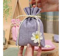 Petits sacs à bijoux， Lot de 10 sacs cadeaux multicolores en coton et lin avec cordon serrage for le rangement des bijoux d'aromathérapie(Purple)
