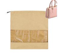 Petits sacs à cordon de serrage | Sacs anti-poussière transparents pour fenêtre, design unique, pochette de rangement en polaire douce avec cordon de serrage pour un usage quotidien et les voyages