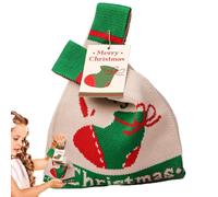 Petits sacs de Noël - Sacs de rangement pour friandises de Noël - Panier en tissu avec poignée pour bonbons, tartines, chaleur, bénédictions - 23 x 14 cm
