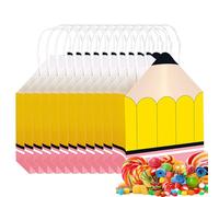 Petits Sacs en Papier | 12 Pièces Sacs Goodie en Papier en Forme de Crayon pour Fournitures Scolaires | Fournitures de Semaine d'Appréciation des Enseignants pour la Maternelle Collège Lycée