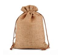 Petits Sacs en Tissu Sachet Coton 50pcs / lot 15x20, 17x23, 20x30 cm Cordon de cordon de serrage en jute Bags de linge pour poches d'emballage cadeau Personnaliser Personnaliser (Color : Light coffee