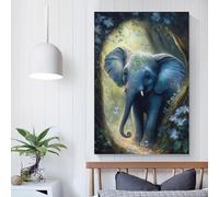 Petits tableaux d'éléphants mignons pour salon, décoration murale pour enfants, filles et garçons, cadeau d'anniversaire, impressions d'art moderne, 60 x 90 cm