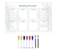Petits Tableaux Effaçables À Sec - Tableau Blanc En Acrylique 30,5 X 20,3 Cm Avec Support, Comprend 6 Marqueurs, TableauDe Planification Hebdomadaire De Bureau | TableauDe Calendrier Pour Liste De C