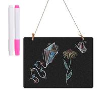 Petits Tableaux Noirs en Bois Mini Tableau Ardoise Double Face Tableaux Noirs à Suspendre Enseigne de Tableau Ecrire avec Craie Corde pour Message Mariage Anniversaire Bar Restaurant Café Murale Décor