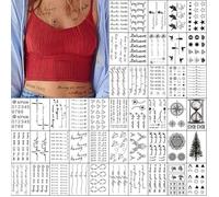 Petits Tatouages Temporaires Réalistes-Plus De 400 Motifs,60 Citations Inspirantes,Mots,Lignes,Fleurs,Feuilles,Œuvres D'Art,[CA205]