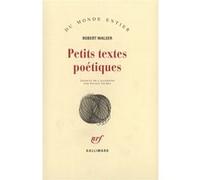 Petits textes poétiques Robert Walser (Auteur), Nicole Taubes (Traduction)