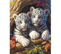 Petits tigres blancs blottis les uns contre les autres 500 Pièces Puzzle Créatif En Carton Épais Sans Déformation Animal sauvage et animal de compagnie Cute Difficulté Moyenne Activité Manuelle Loisir