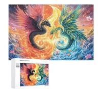 Petits Tigres Blancs et Oranges dans la Jungle de feu Puzzle 1000 Pièces pour Couples Loisirs À La Maison Résolution Commune Cadeau pour Mariage 1000 PCS