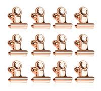 Petits Trombones de Bouledogue, 50pcs Bulldog Trombones, 22mm Pinces de Papier, Or Rose Metal Binder Clips pour Photos, Food Snack Sacs, Fournitures de Bureau (Or rose)