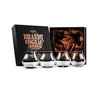 Petits Verres à Dégustation de Brandy, Cognac et Armagnac | 240 ml | Lot de 4 | Verres à Brandy Professionnels en Forme de Ballon pour Spiritueux Purs | Verres à Cognac sans Pied en Cristal